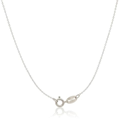 KEZEF Sterling Silver 1.3 mm Cable Chain for Women or Men - 925 Silver Italian Necklace Chain - Hypoallergenic and Tarnish Resistant - 20 Inches | 50 cm