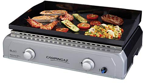 Campingaz Plancha Gaz BF L, 2 Brûleurs en Acier, Puissance 6 kW avec la Technologie Blue Flame, Plancha à Poser, Large Plancha à Revêtement Anti-adhésif, Cuisson Teppanyaki
