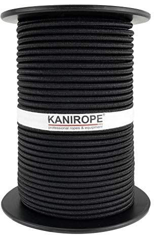 Kanirope Gummirep Monolospan PP 6 mm 100 m svart expanderrep spännare spännrep presenning
