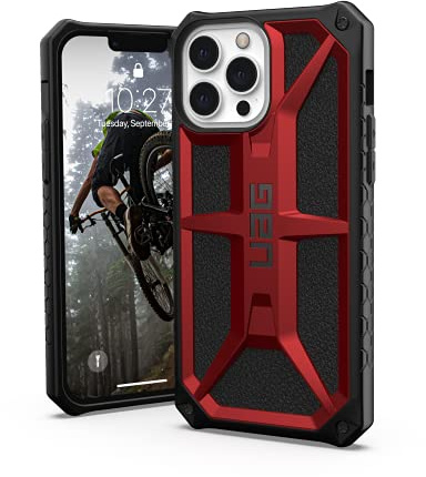 URBAN ARMOR GEAR UAG Designed for iPhone 13 Pro Max Case Red Crimson Rugged Lightweight Slim Shockproof Premium Monarch Protective Cover, [6.7 inch Screen]