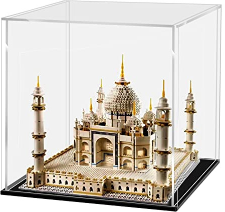 Huijintao Vitrine Acrylique, Vitrine Exposition Transparent, Vitrine Figurine, Vitrine pour Collection, vitrine Voiture Miniature pour Figurines, Jouets, Objets de Collection, Noir (25x25x25 cm)