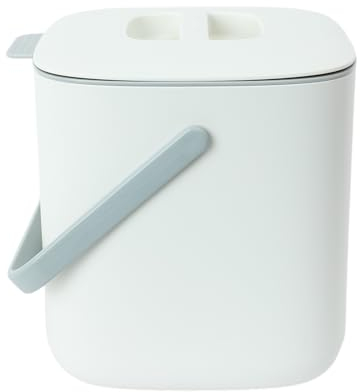 BLUE GINKGO Compostiera da Cucina [2,6L] – Cestino da Piano Cucina Senza Filtro, Ermetico e Anti-Odore con Manico (Made in Korea, Bianco)