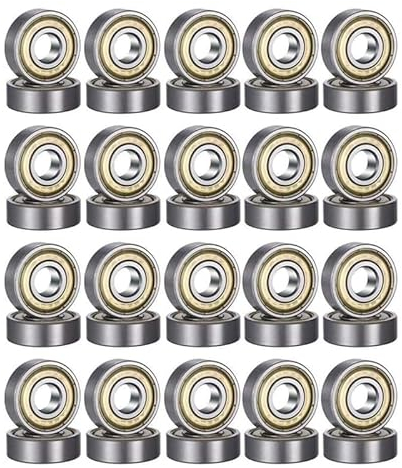 40 Pack 608 ZZ Kugellager, 8mm x 22mm x 7mm Metall Double Shielded Miniatur Rillenkugellager für Skateboard Roller Inline Skates