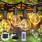 Bomkim Solar Lichterkette Außen，8.75M Outdoor Lichterkette mit 12+1 G40 LED Glühbirnen Plastik, USB/Solar-Lademethode, 4 Modi, IP65 Wasserdicht Lichterketten für Garten, Party, Hochzeiten