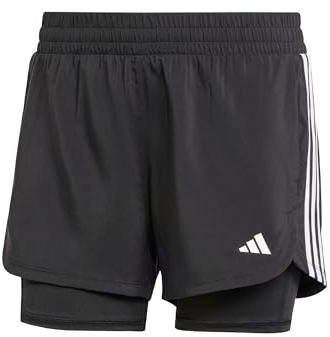 adidas Damen Pacer 3-Stripes Training Woven Shorts, Black, L