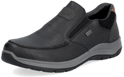 Rieker Herren Slipper 03651, Männer Slip On, lose Einlage, wasserabweisend, riekerTEX,Loafer,College Schuhe,Slip-ons,schwarz (00),43 EU / 9 UK