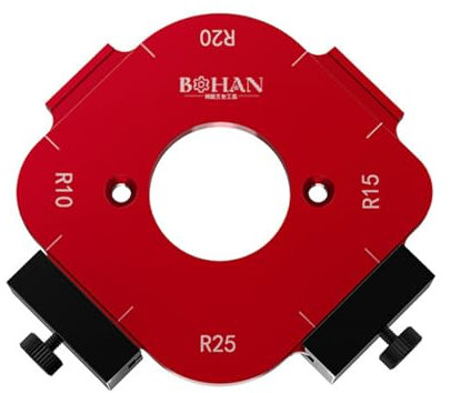 Gabarits de fraisage à rayon d'angle, en alliage d'aluminium, R10, R15, R20, R25, R10, R20, R25, pour le travail du bois, outil auxiliaire de coupe d'arc