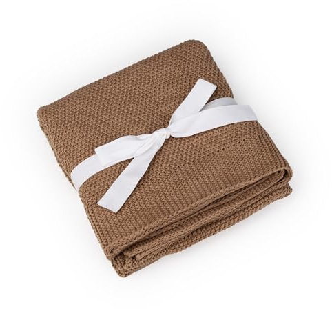Limaro Kids Manta para bebé, 100% algodón orgánico, manta suave para bebé niña/niño/manta de punto/equipamiento inicial para recién nacidos/regalo de nacimiento/Oeko-TEX/manta de bebé de algodón