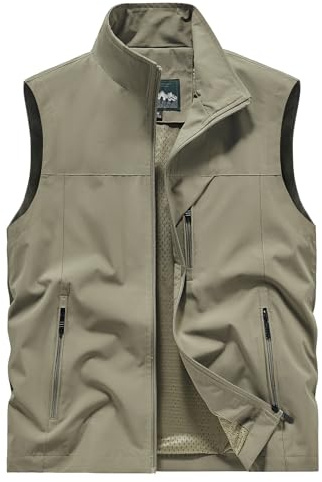 OlyljpinZ Uomo Gilet da Pesca All'aperto Leggero Panciotto da Sportivo Casual Traspirante Giacche Senza Maniche Giacca da Reporter Asciugatura Rapida Giubbotto per la Fotografia Campeggio Trekking