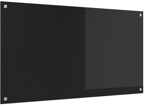vidaXL Küchenrückwand Schwarz 110x60x0,6 cm Hartglas