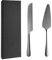 KEQAR Set Utensili per Torta in Acciaio Inox - Coltello e Paletta per Dolci per Matrimonio, Compleanno, Feste, Anniversari (23 cm) (Nero)