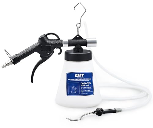 Orion Motor Tech Pneumatic Brake Bleeder Kit, 1.06 qt. Brake Fluid Bleeder Kit with 8 Master Cylinder Adapters, 1L Vacuum Brake Bleeder Set for One Person Brake Bleeding Automotive Fluid Extraction