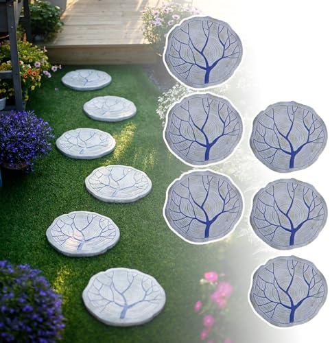 SBJKLYRN Pietra calpestabile da Giardino， Pietre Decorative realistiche for modellazione di Tronchi, pavimentazione Resistente alle intemperie for vialetti, Cortili e Giardini(6PCS)