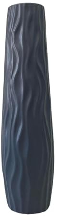 JISADER Bodenvase 58cm Hoch, Große Bodenvase Plastik, Modern Blumenvasen, Tall Floor Vase, Large Flower Vase für Eingangsbereich, Esszimmer, Hotel, Wohnzimmer, Balkon, Arbeitszimmer Dekoration, Grau
