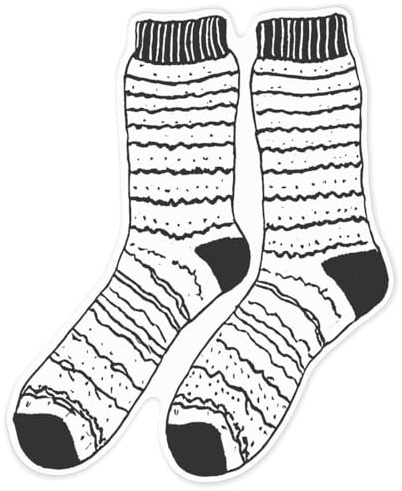 Azeeda 'Wool Socks' White Premium Vinyl Decal Sticker – Waterproof, Durable & Easy to Apply - Ideal for Car Bumpers, Windows, Bins and More (DW00166649)