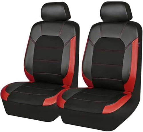 HHCVLUZI Funda Asientos Coche Delantero para Suzuki Samurai 1992-2014,Cuero Juegos De Cubreasientos Antideslizante Protector Interior Accesorios (2 Piezas),Red
