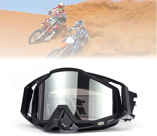 Jilskl Occhiali Da moto Antipolvere, Maschera Mtb, Maschera Motocross, Adatto Per Moto, Auto Da Corsa, Off-Road Racing, Off-Road Moto, Mountain Bike, Sci o Caschi Aperti, Nero
