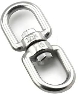 Gancio girevole a occhiello, 10 pezzi, in acciaio inox 304, resistente, connettore oscillante per amache e yoga