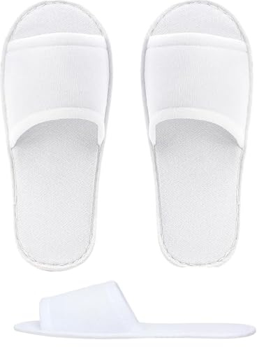 Defresit Towelling Hotel Slippers, Non-Disposable Deluxe Closed Toe Spa Slippers, Washable Foldable Slipper