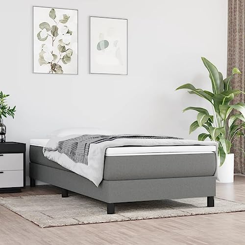 Cartvyn Pocketmadrass medium mörkgrå 100 x 200 x 20 cm tyg andas ergonomiskt, fjäderkärna kallskum minnesskum, hårdhetsgrad för enkelsäng och rygg