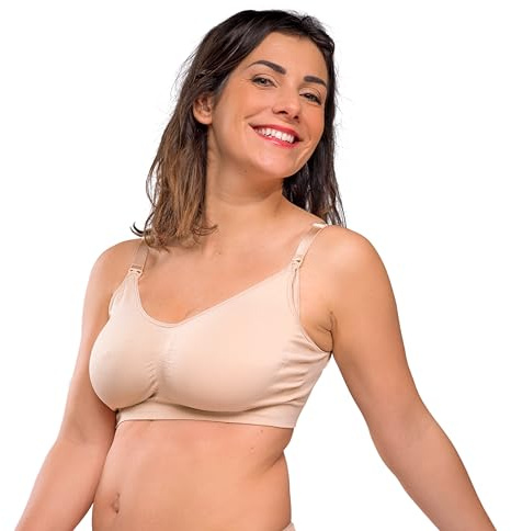 Carriwell Soutien-Gorge Original de Grossesse et d’Allaitement sans Coutures Rembourré sans Armatures – Maintien et Mise en Forme optimaux, Respirant, Doux, avec Rallonge de Soutien-Gorge