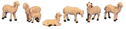 6 Stück Schafe Dekofiguren (H 3,5-5 cm)
