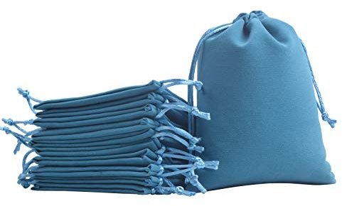 KONMAY 10 st stora sammetspåsar med dragsko, blågrön, 20,0 x 25,0 cm sammetspåsar, smyckepåsar för gåvor, festgåvor