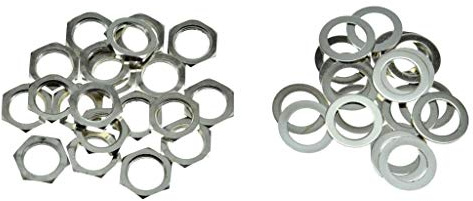 Dopro 20* Guitar Input Output Jack Socket Nut and Washer Guitar Metric Jack Nuts for Import Guitars Nickel