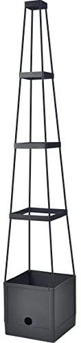 Spetebo Tomaten Rankhilfe im Pflanztopf - 150 x 25 cm - Anwuchshilfe mit Bewässerungsboden - Pflanz Turm Topf Rankgewächs Gartenspalier Rankkasten