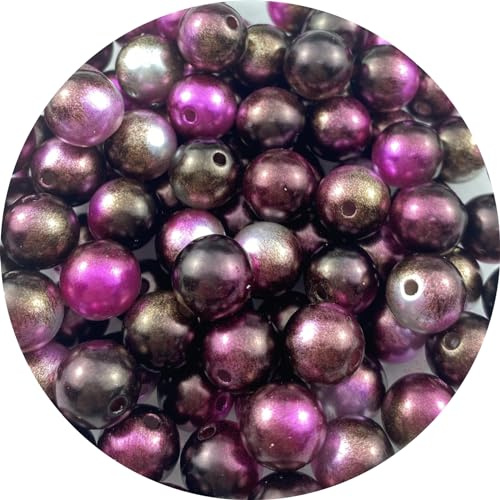 4000 Pcs Pearl Beads 3mm Craft Beads Gradient Round Spacer Loose Beads for Earring Bracelet Necklace Key Chains Jewelry DIY Craft Making Decoration and Vase Filler(Deep Brown Purple)