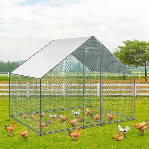 Jopassy Freilaufgehege Hühnerstall 3x2x2m, Außengehege Verzinkter Stahl Kleintierstall, Geflügelstall mit Schloss, Freigehege für Hühnerkäfig, Kleintiere Vogelkäfig und Haustierkäfig