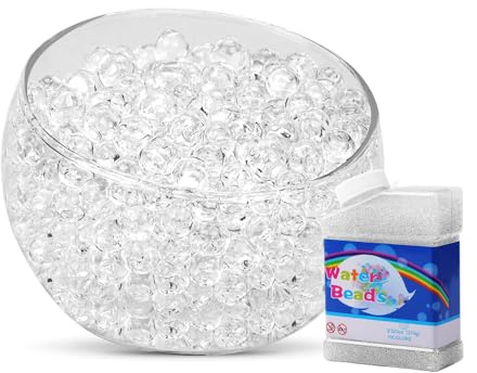 50 000 Transparent Perles d'eau en Gel, Perles de Gel Non Toxique Biodégradable pour la décoration de Vase, Perles Flottantes, DIY Bricolage, Remplissage de Plantes