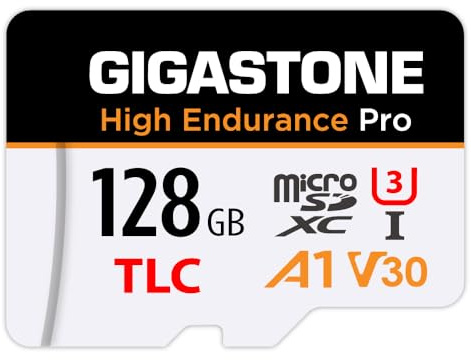 [Recuperación de Datos Gratuita de 5 años] Tarjeta Micro SD GIGASTONE de 128GB, Velocidad de la Serie Pro de Alta Resistencia de hasta 100 MB/s, Compatible con cámara de salpicadero REDTIGER Rove