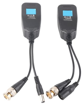 Video Balun, 1 Pair Passive CCTV Coax Analog To Ip Camera Converter Security Camera Accessories With BNC Video Power Balun Transceiver To RJ45 Connector for Security Surveillance