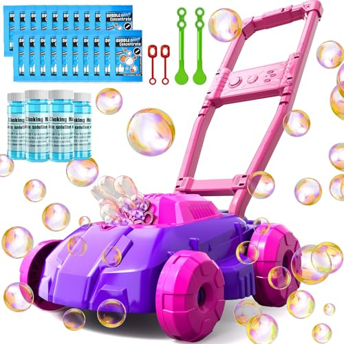 Bubble Lawn Mower Toddler Toys, Kids Automatic Bubble Machine Summer Toys Games, Automatic Bubble Blower Maker Outdoor Toys, Christmas Birthday Gifts for Toddlers Kids Boys Girls 3 4 5 6 Years Old