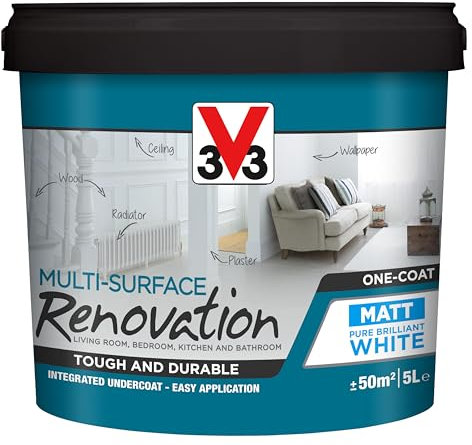 V33 Renovation Multi-Surface Paint Brilliant White Matt 5L