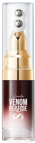 Crème Contour des Yeux au Peptide de Serpent avec Rouleau Massant, Caféine Réduit les Rides et les Cernes, Crème Anti-Âge pour Cernes, Pochons & Rides, Hydratante