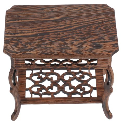 HOMSFOU Wooden Chinese Style Oriental Display Stand with Elegant Craftsmanship for Indoor Bonsai and Orchid Vase, Versatile Use with Extended Lifespan, for Giftgiving and Office Ornaments