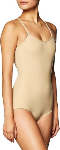 Capezio womens Camisole Leotard With Adjustable Straps tank top and cami shirts, Nude, Large US