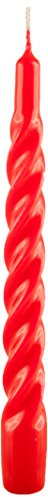 Cereria di Giorgio Risthò Candele Tortiglione Laccate, Cera, Rosso, 2.2x2.2x21 cm, 6 unità