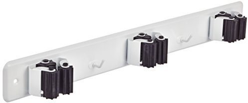 Brinox B70660D - Cuelga escobas con rodillos, 42 x 5 x 4,2 cm, color lacado blanco
