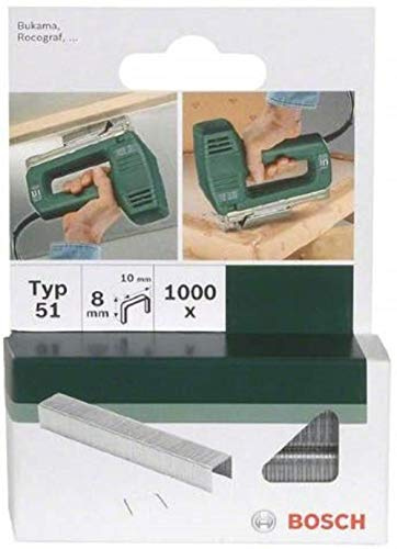 Bosch Accessories 2609255831 Set de 1000 agrafes à fil plat Type 51 Largeur 10 mm Epaisseur 1 mm Longueur 6 mm