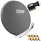 FUBA 4 Teilnehmer Digital SAT Anlage DAA850A anthrazit + Hochwertiger Quad LNB + 8 Vergoldete F-Stecker