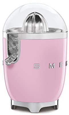 SMEG 50's Retro Style Citrus Juicer with Drip Free Spout, Automatic Activation, and Efficient Straining, Pink CFJ11PKUS