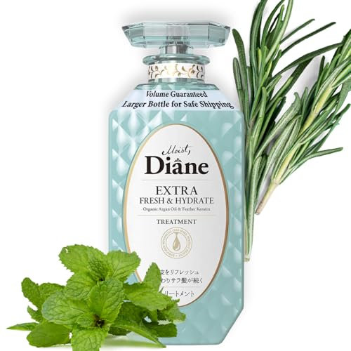 Moist Diane Anti-Schuppen-Conditioner für fettiges Haar für Damen und Herren, juckende Kopfhautbehandlung mit Arganöl, Teebaum, Minze, Rosmarin und Ingwer, Keratin-Haarbehandlung aus Japan, FREASH