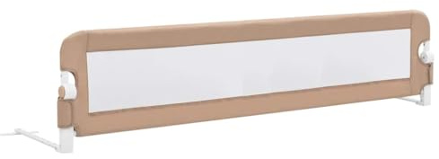 vidaXL Barandilla de Seguridad Cama de Niño Poliéster Casa Hogar Habitación Dormitorio Movilidad Mobiliario Clínico Colchón Salud 180x42 cm Taupe