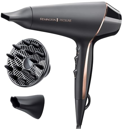 Remington Haartrockner Profi Ionen [2400W, 150km/h, 3 Stylingaufsätze] Proluxe (OPTIheat-Technologie für lang anhaltende Styling-Ergebnisse, Ionenpflege - Anti Frizz, langlebiger AC-Motor) AC9140B