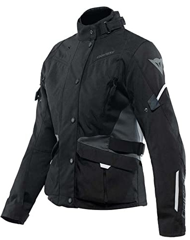 Dainese - Tempest 3 D-Dry Lady, Giacca da Donna Moto Touring, Giacca Impermeabile, Fodera Termica Rimovibile, Protezioni su Spalle e Gomiti, Nero/Nero/Ebano, 44