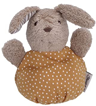 Sterntaler Baby Unisex Knuddelsäckchen Knuddelsäckchen Hase Happy - Greifling, Wärmekissen, Schmusetuch - hellbraun, Rost