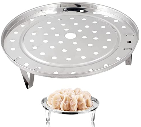 HAOBIN 22 Cm DäMpfen Stand DäMpfen Rack Edelstahl Dampfkorb Edelstahl Runde Dampf Regal Streamer Dampfgarer Edelstahl Tablett KochzubehöR Geeignet Zum Kochen Und Backen In FamilienküChen Restaurant
